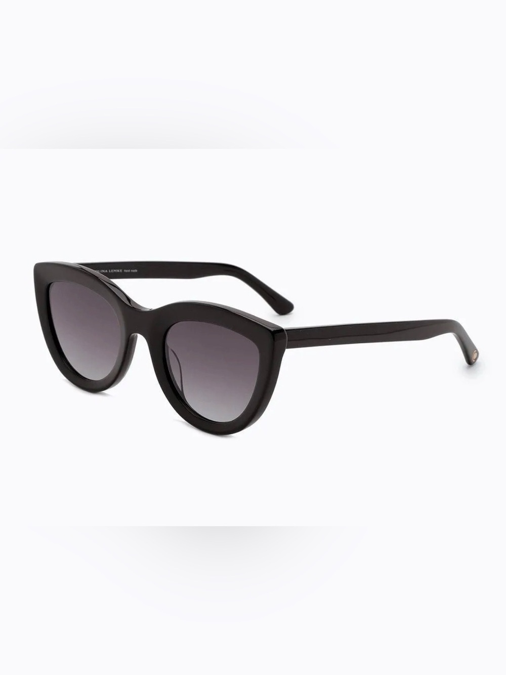 NEW Carolina Lemke Black “Tape” Cat-Eye Sunglasses CL9050-01 Classic Eurocore